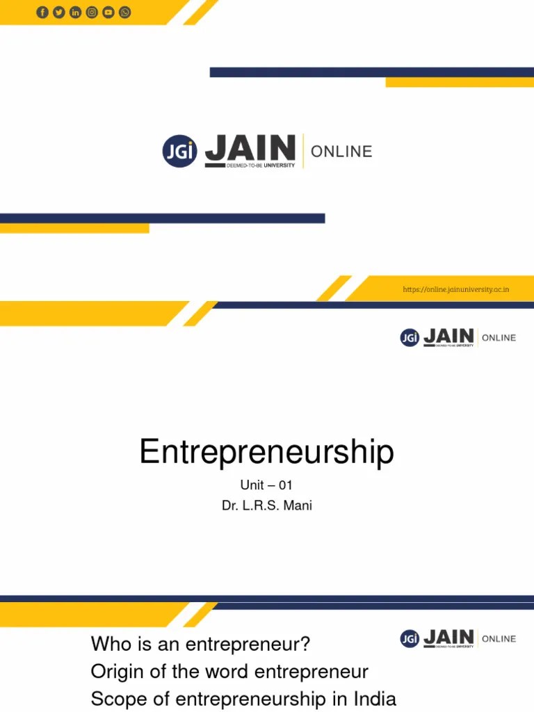 Online PPT Entrepreneurship Unit 1 | Download Free PDF | Entrepreneurship | Innovation