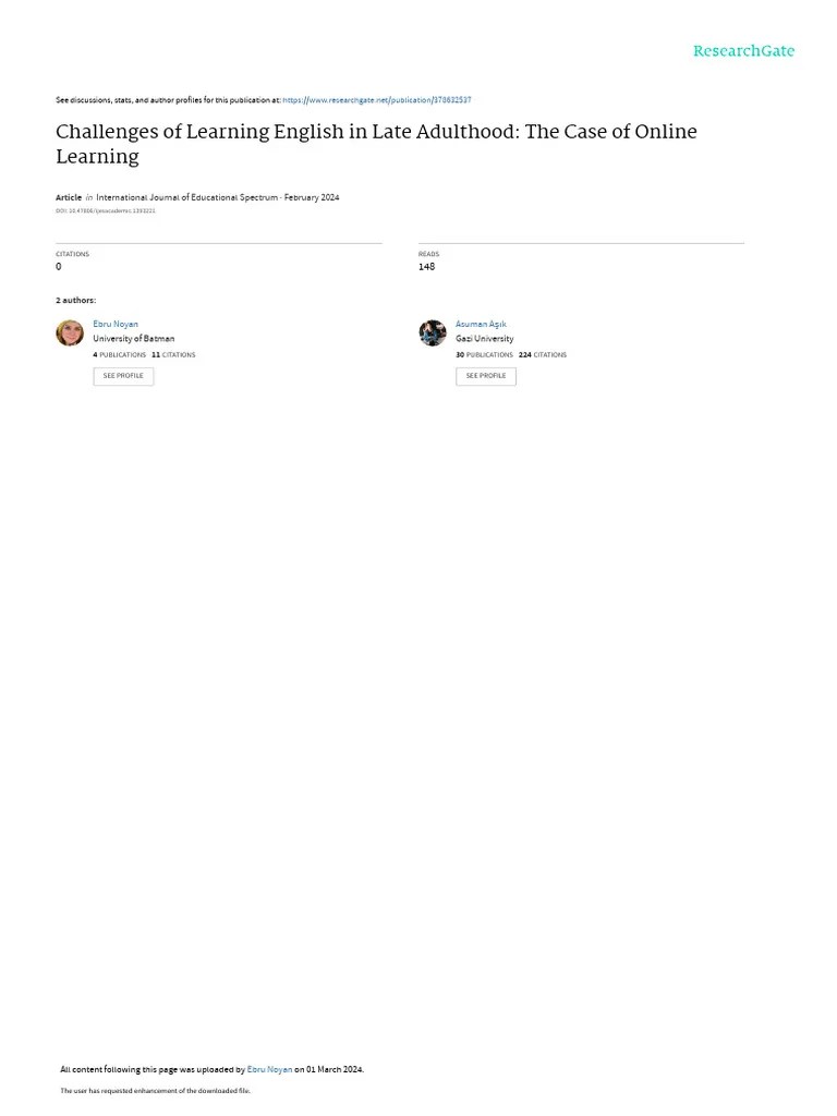 Challengesoflearning Englishinlateadulthood Thecaseofonlinelearning ...