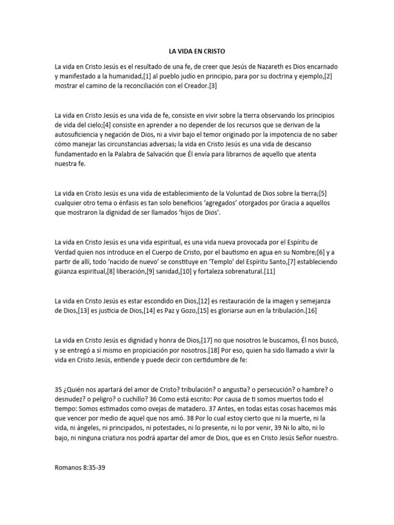 La Vida En Cristo | Descargar Gratis PDF | Cristo (título) | Fe