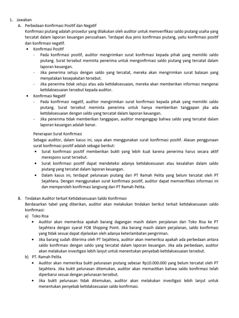 Auditing Ii Tugas 2 | PDF