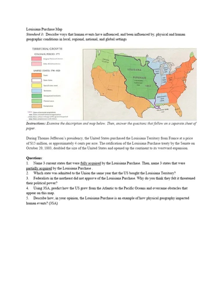 Louisiana Purchase Map And Analysis PDF.