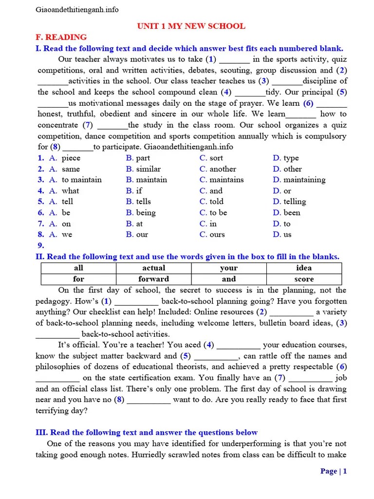 Reading (Unit 1-6) | PDF | Career & Growth | Language Arts & Discipline