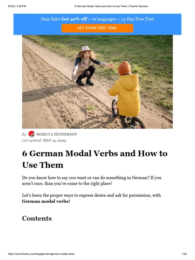 6 German Modal Verbs And How To Use Them - FluentU German | PDF ...