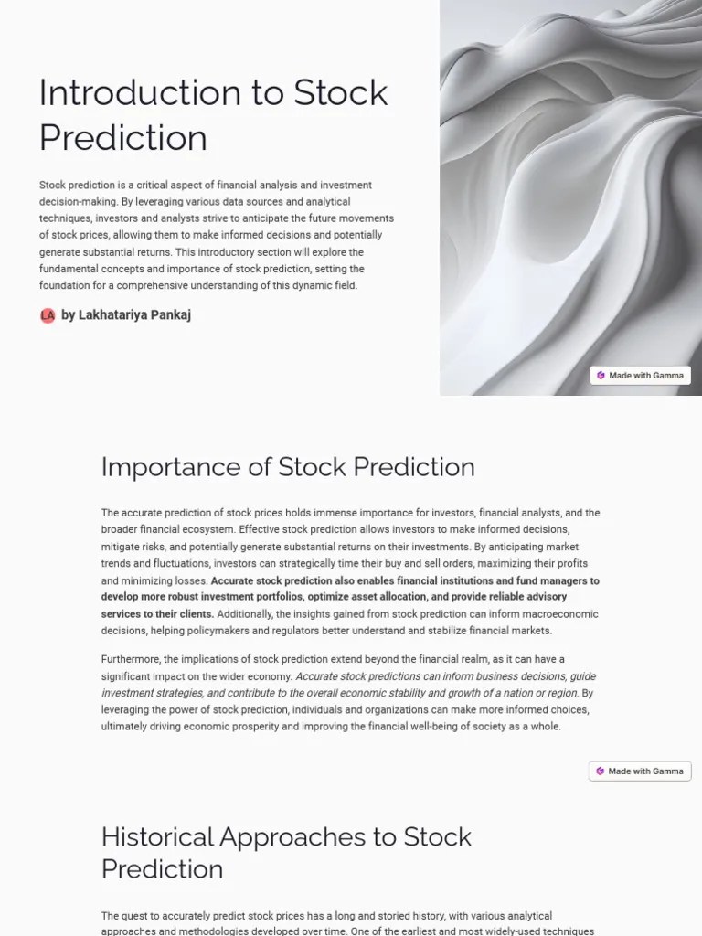 Introduction-to-Stock-Prediction Project | PDF | Technical Analysis ...