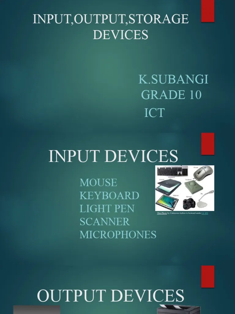 Input, Output, Storage Devices | PDF