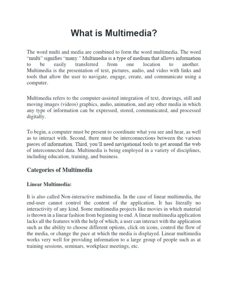 Multimedia Unit-1 Notes | PDF | Multimedia | Databases