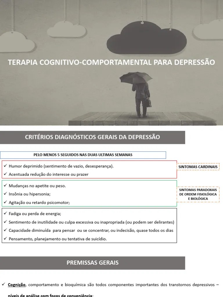 Terapia Cognitivo-Comportamental Para Depressão. | PDF | Depressão | Terapia Cognitiva ...