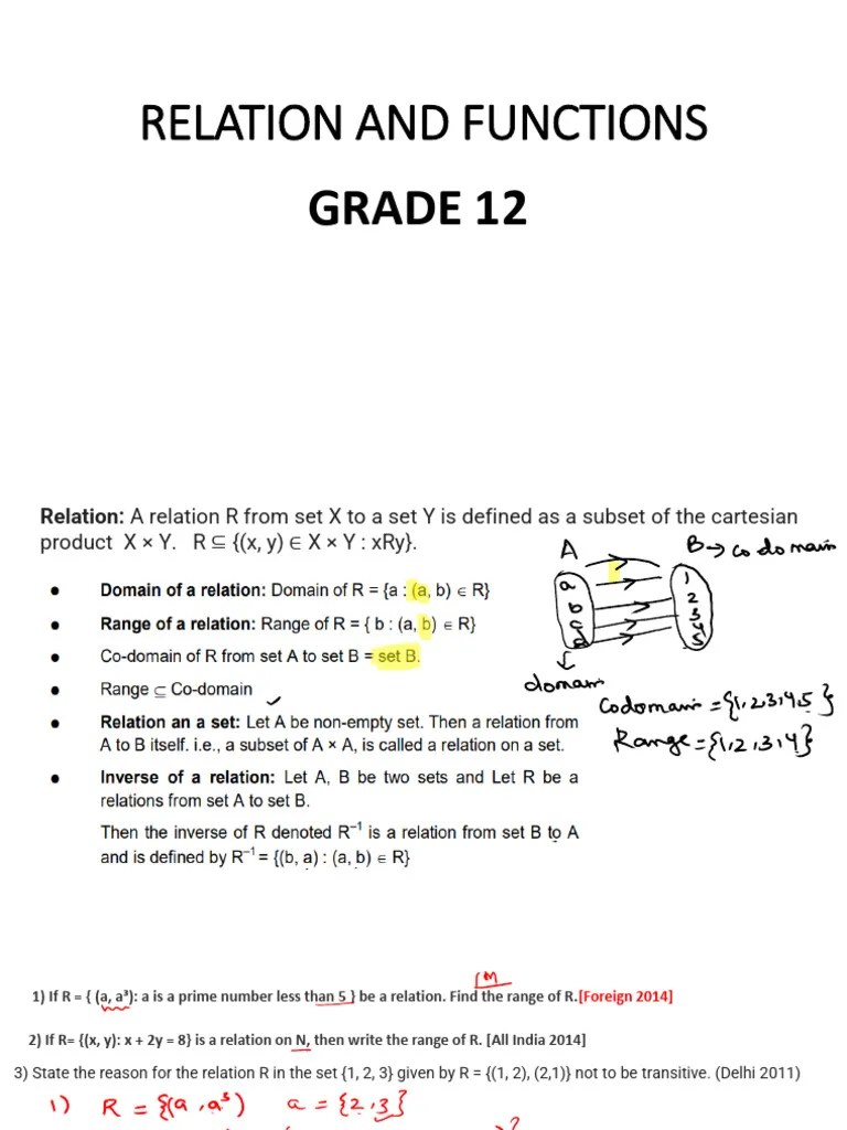 Relation And Functions | PDF | Function (Mathematics) | Monotonic Function