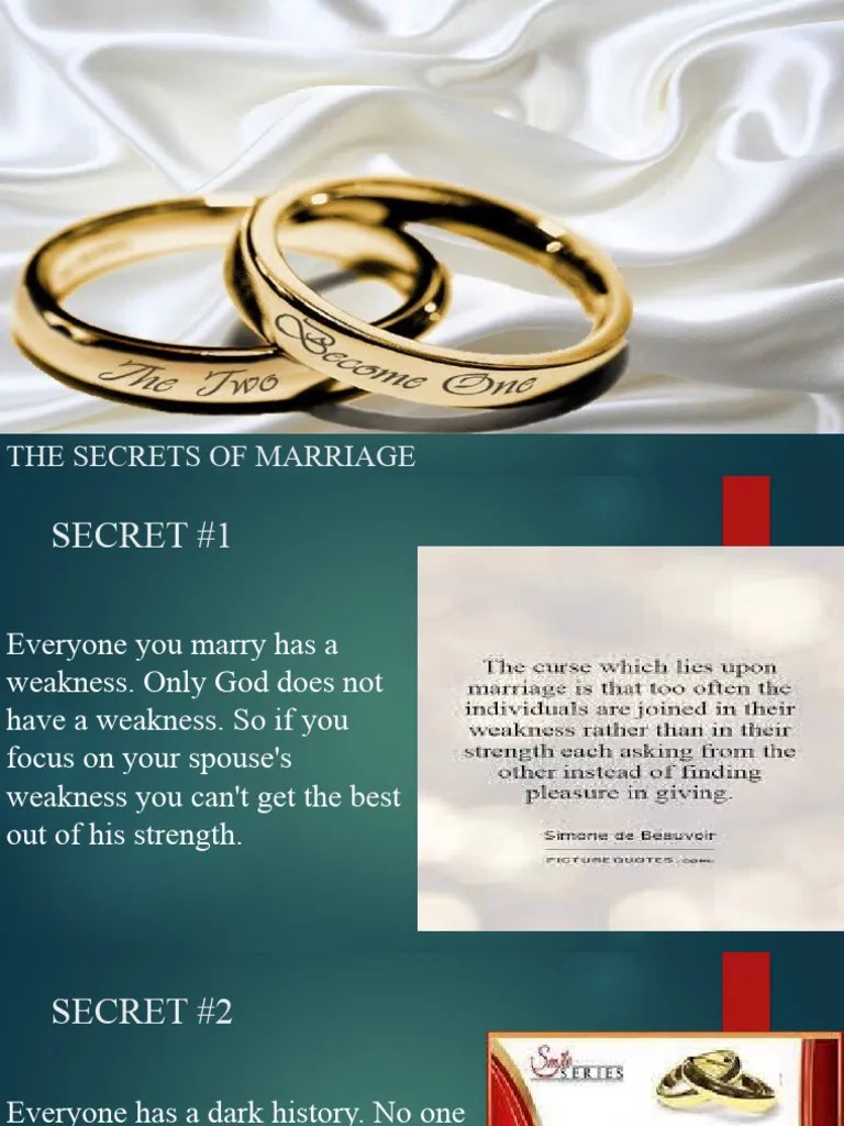 The Secrets Of Marriage | Download Free PDF | Marriage | Divorce