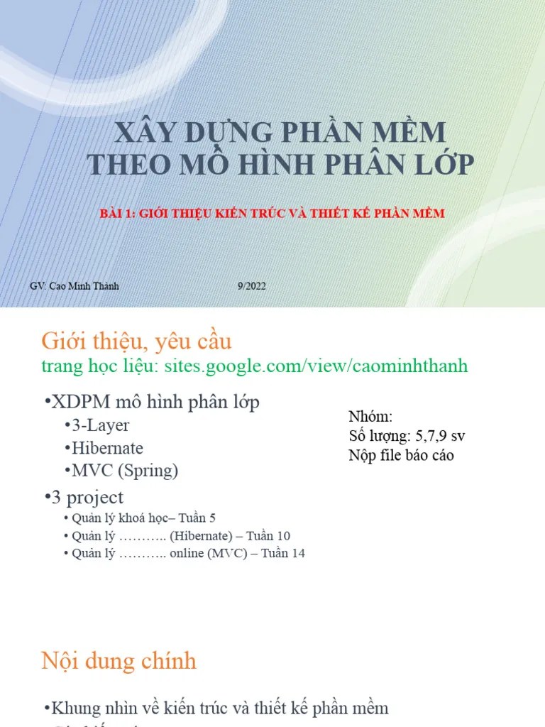 Bai 1 - Kien Truc Va Thiet Ke Phan Mem | PDF
