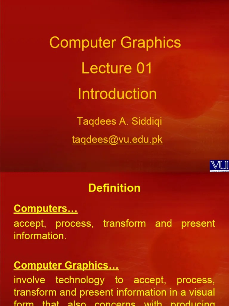 Lecture 01 | PDF | Computer Graphics | 3 D Computer Graphics