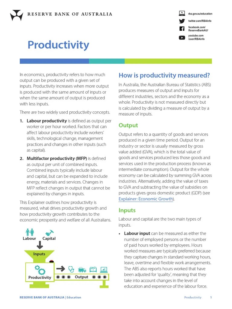 Productivity | PDF | Labour Economics | Factors Of Production