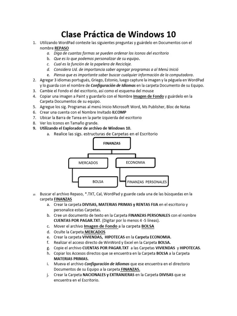 Clase Práctica De Windows 10 #8 | PDF | Archivo De Computadora | Windows 10