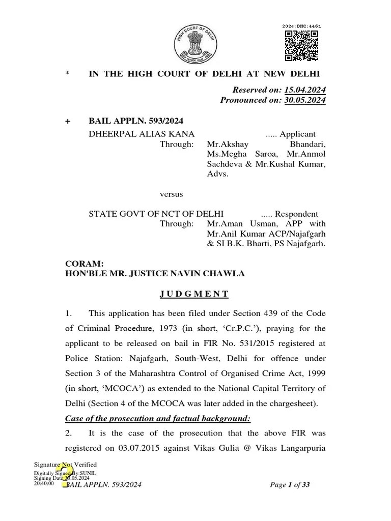 Bail Application - 1 | PDF | Bail | Criminal Law