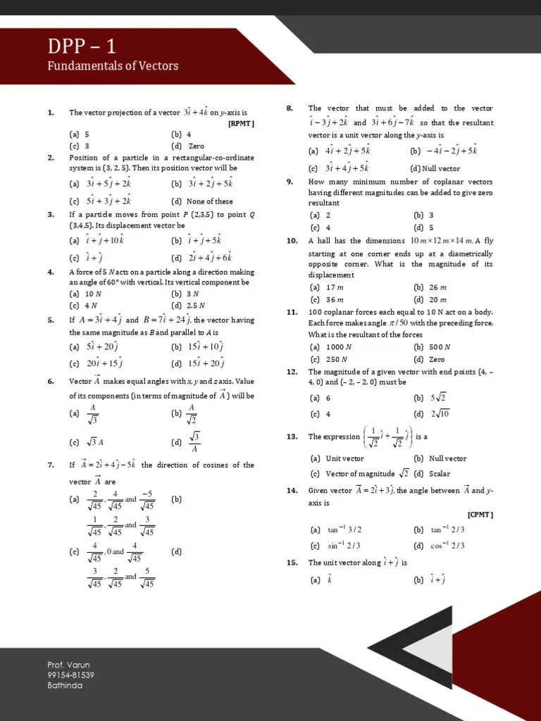 Fundamentals Of Vectors | PDF | Euclidean Vector | Norm (Mathematics)