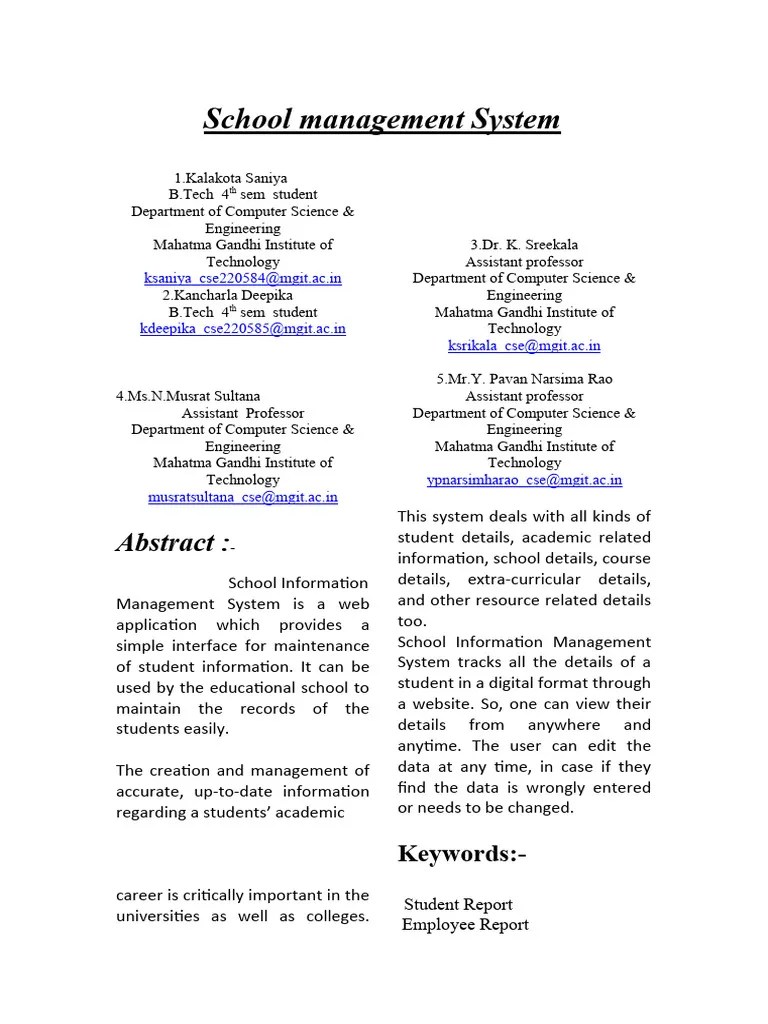 School Management System1 Pdf World Wide Web Internet Web
