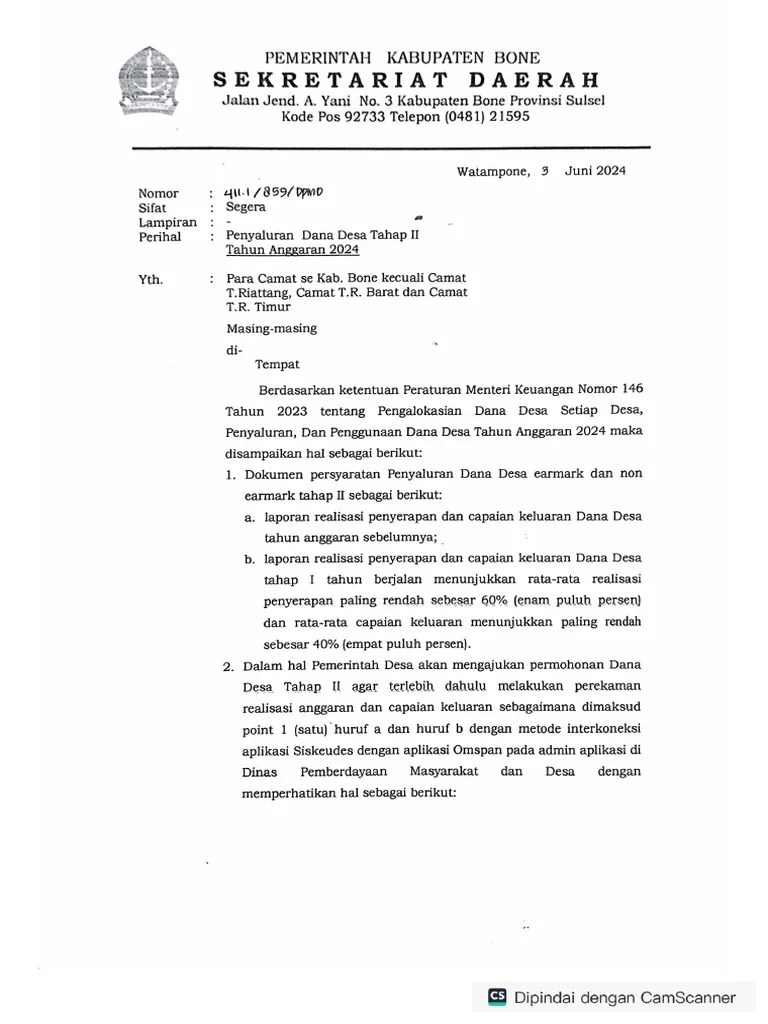 Dana Desa Tahap II 2024 | PDF