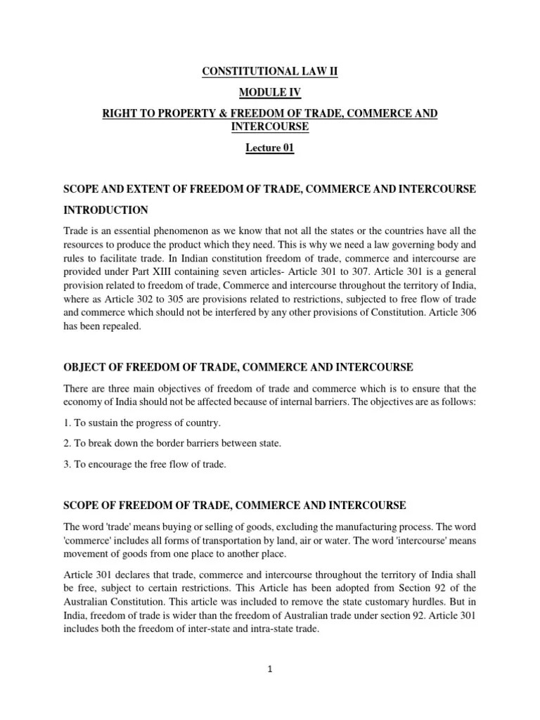 B.A. - B.Com. LL.b. - Constitutional Law II - Module IV - Lec - 01 | PDF | Eminent Domain ...