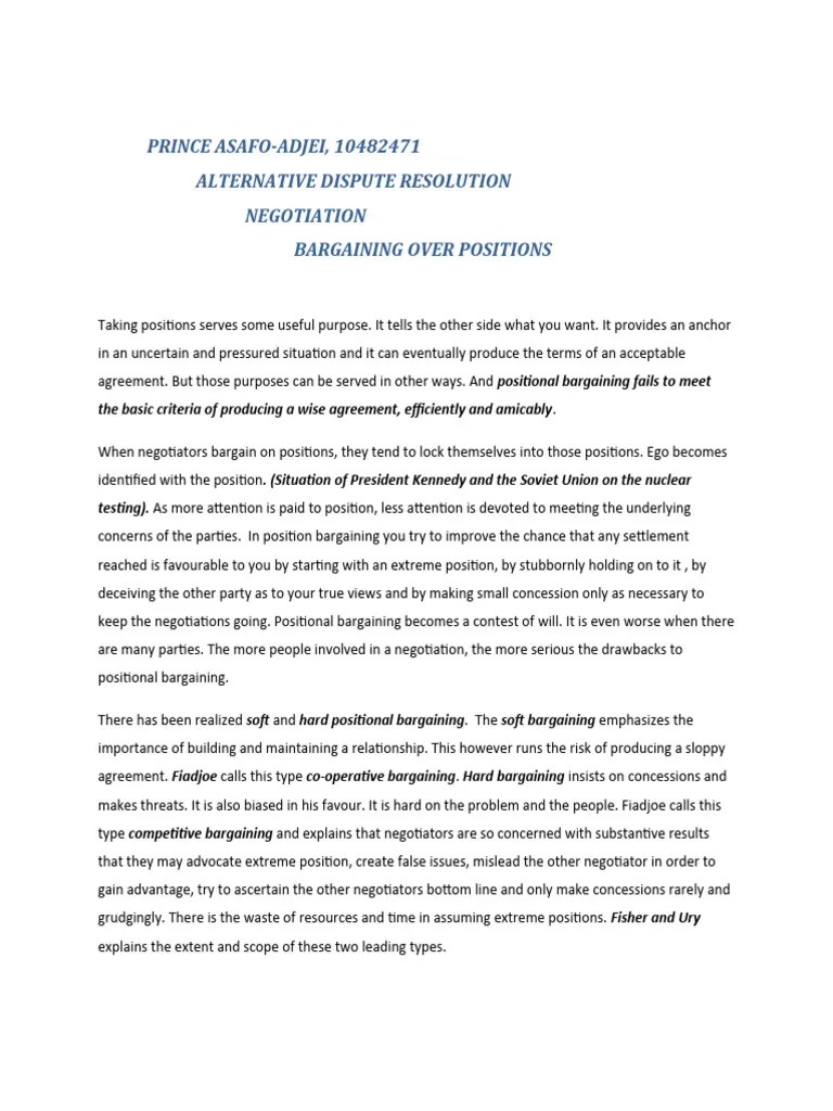 ADR-NEGOTIATION | Download Free PDF | Negotiation | Bargaining