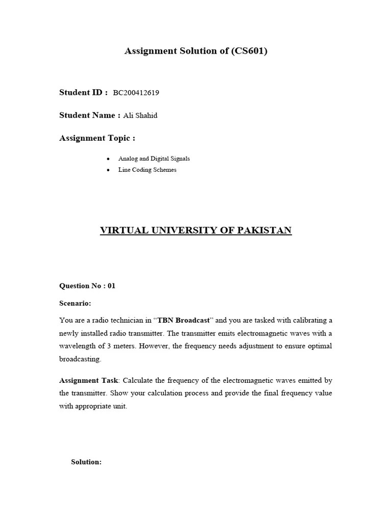 Assignment Solution Of CS - 601 | PDF | Teaching Methods & Materials