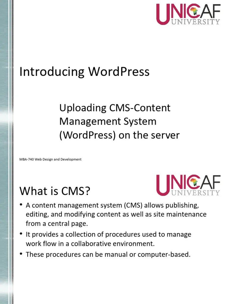402 Uploading CMS-Content Management System (WordPress) On The Server ...