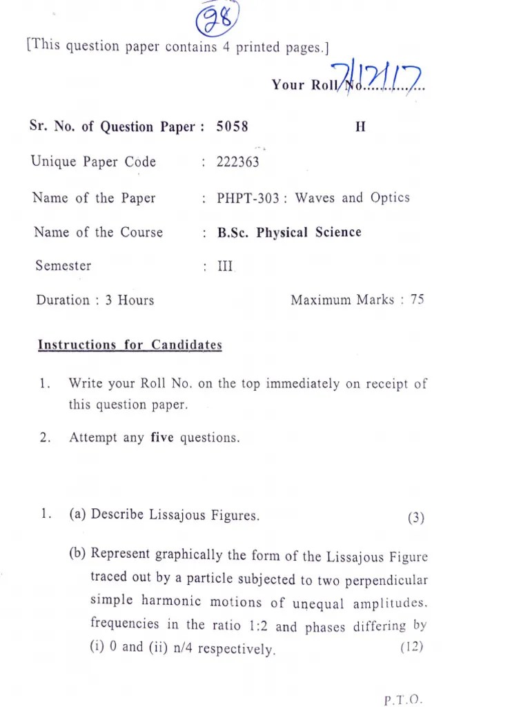 Wave And Optics Pyq | PDF