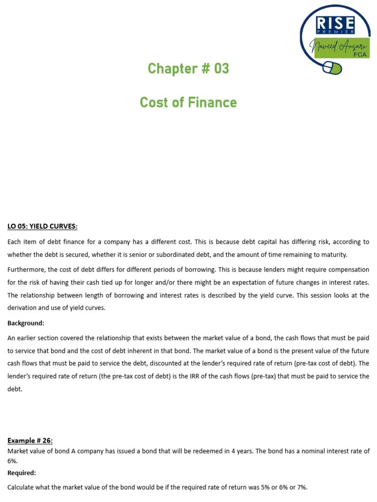 Lecture # 33 | PDF | Yield Curve | Yield (Finance)