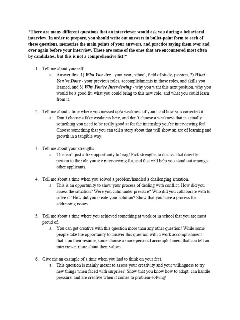 Interview Prep Guide | PDF | Behavior Modification | Cognitive Science