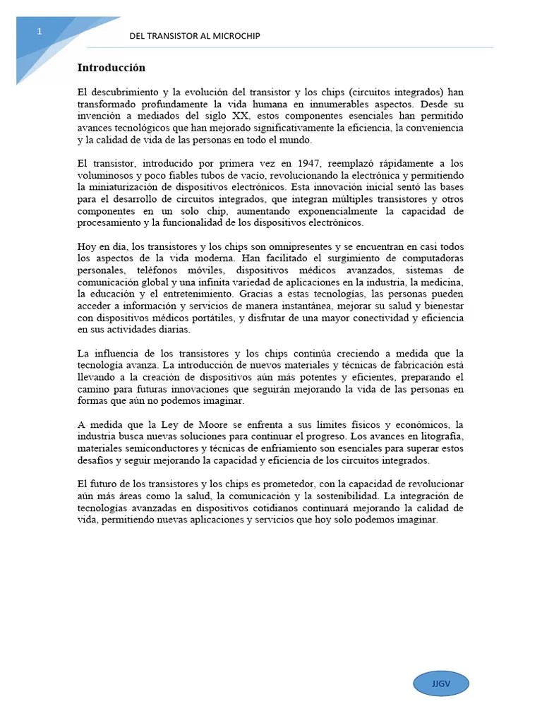 Del Transistor Al Microchip | PDF | Circuito Integrado | Transistor
