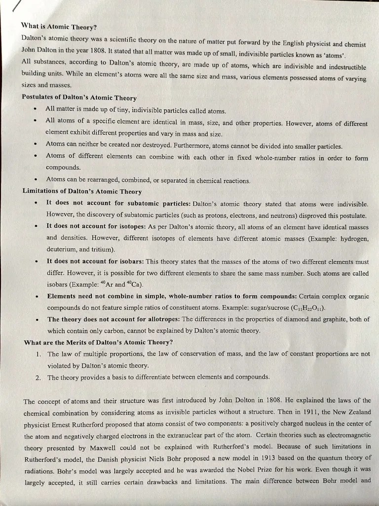 Atomic Theory | PDF | Electron | Atoms