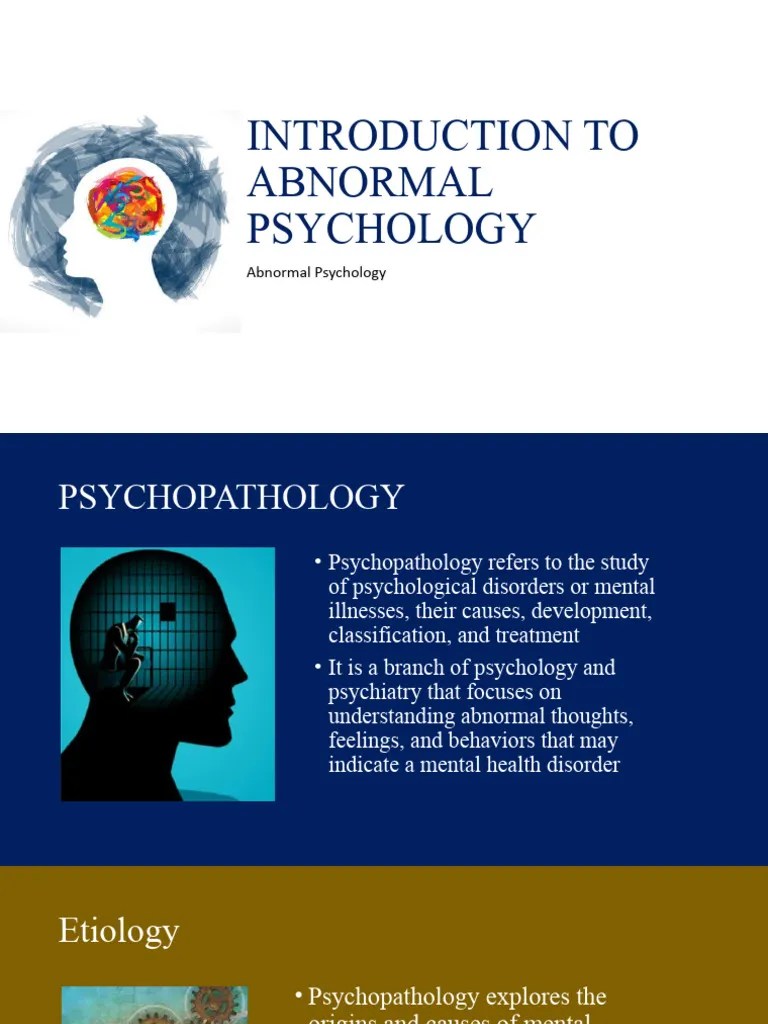 1 - Introduction To Abnormal Psychology | PDF | Mental Disorder ...