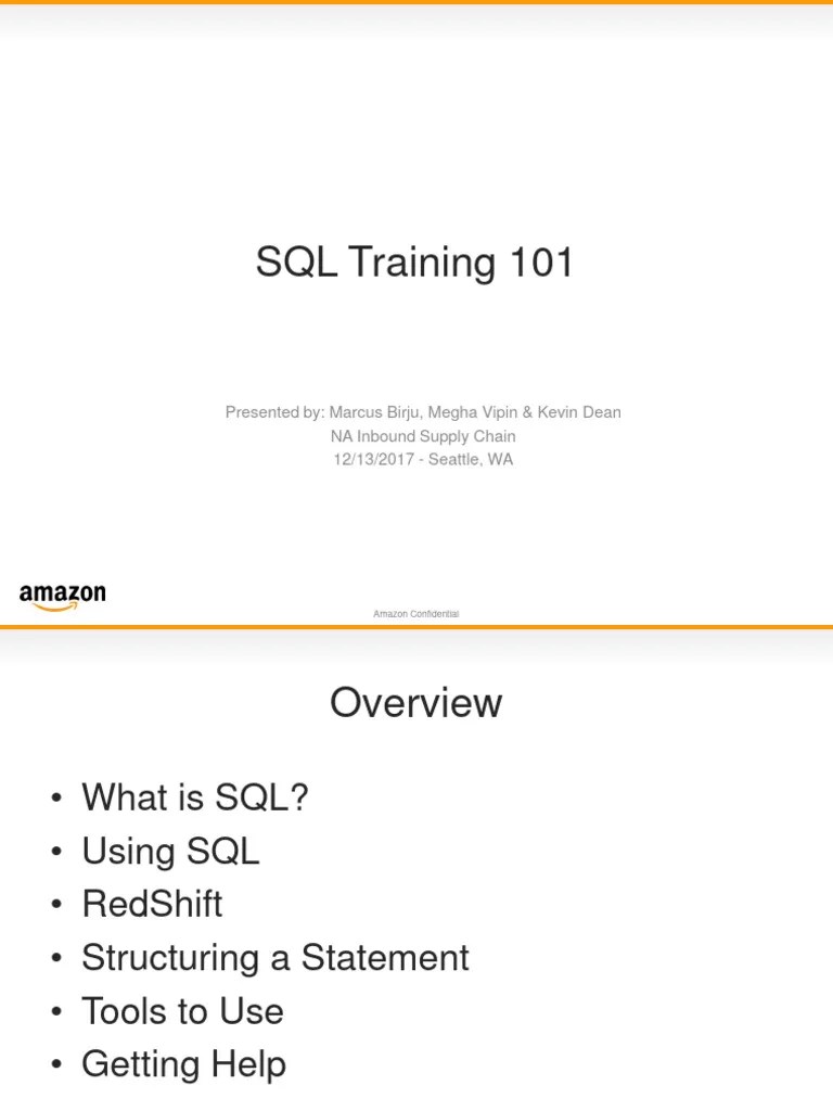 SQL Training 101 | PDF | Sql | Databases