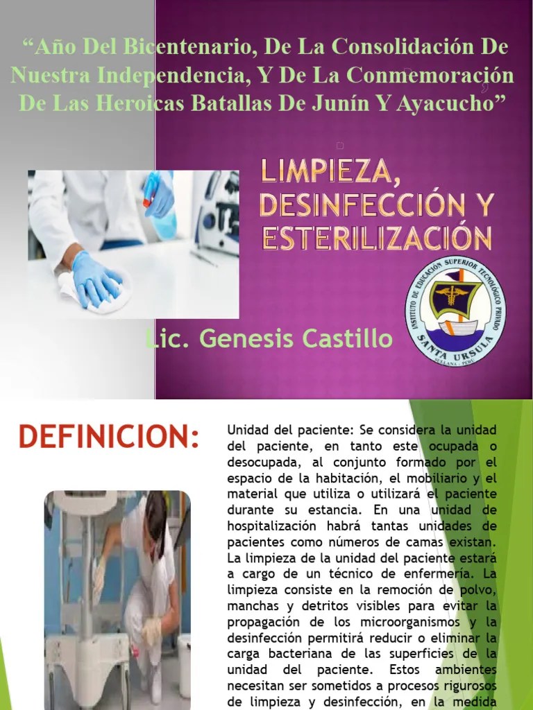 Limpieza Y Desinfeccion Y Esterilizacion Expo | PDF | Esterilización ...