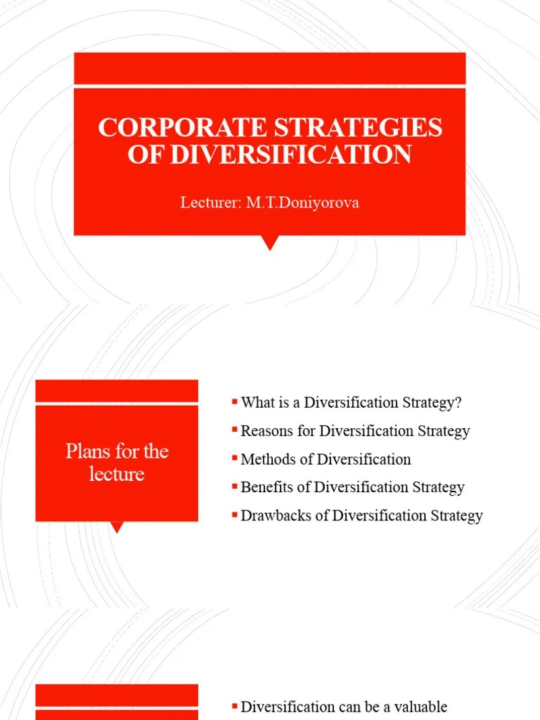 Diversification Strategies | PDF | Diversification (Finance) | Mergers ...