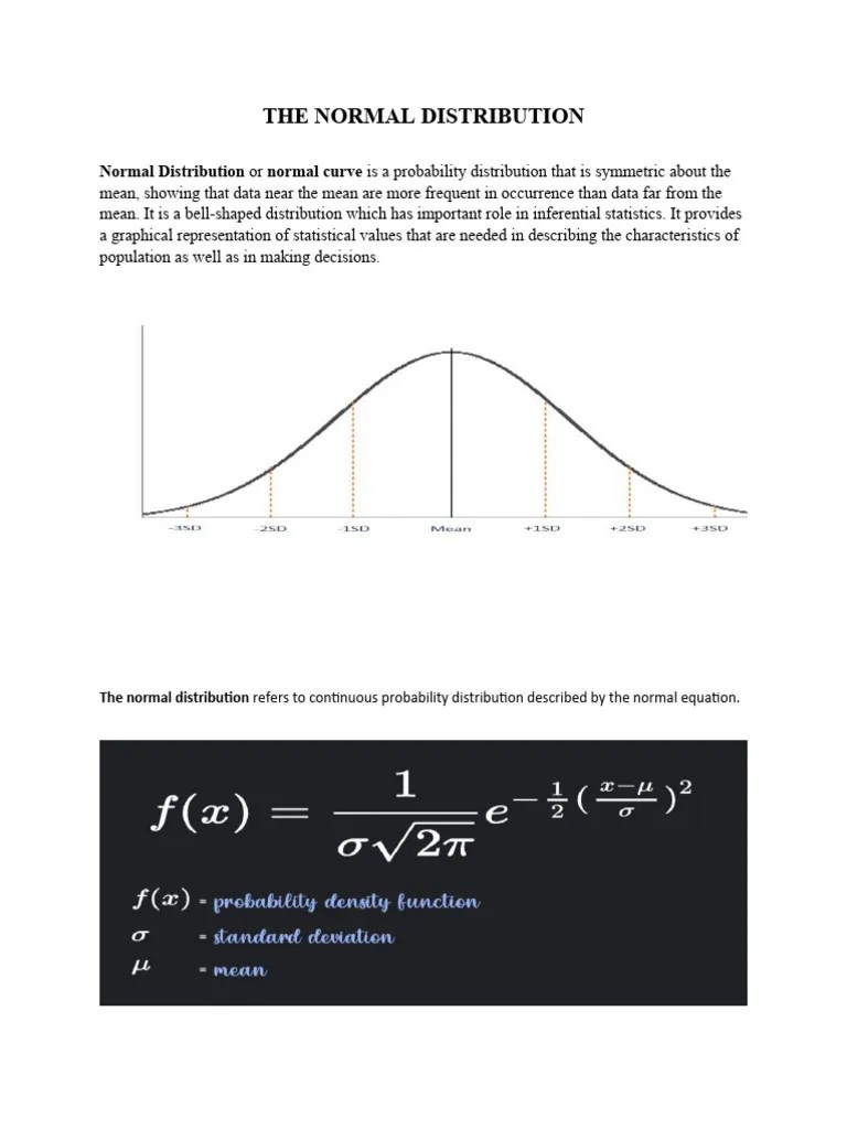 Normal Distribution | PDF | Normal Distribution | Probability Distribution