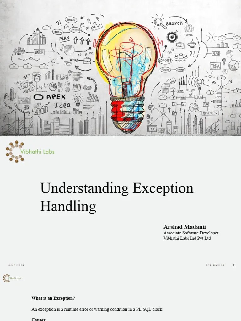 PLSQL Eception Handling | PDF | Pl/Sql | Sql