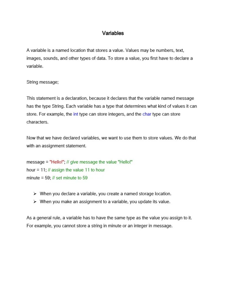 Chapter 2 Variables&Scanner | PDF | Data Type | Programming