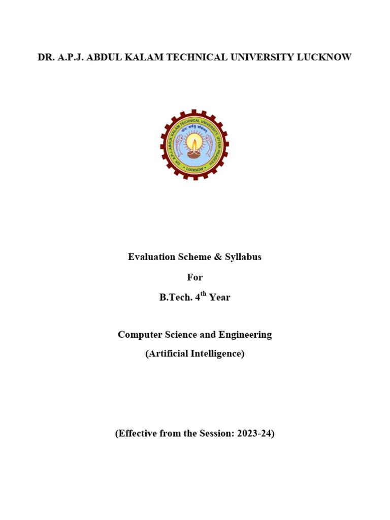 BTech. 4th Year - Computer Science And Engineering-Artificial ...