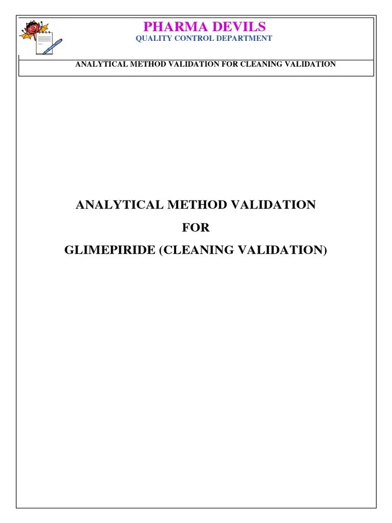 Analytical Method Validation For Cleaning Validation | PDF | Detection ...