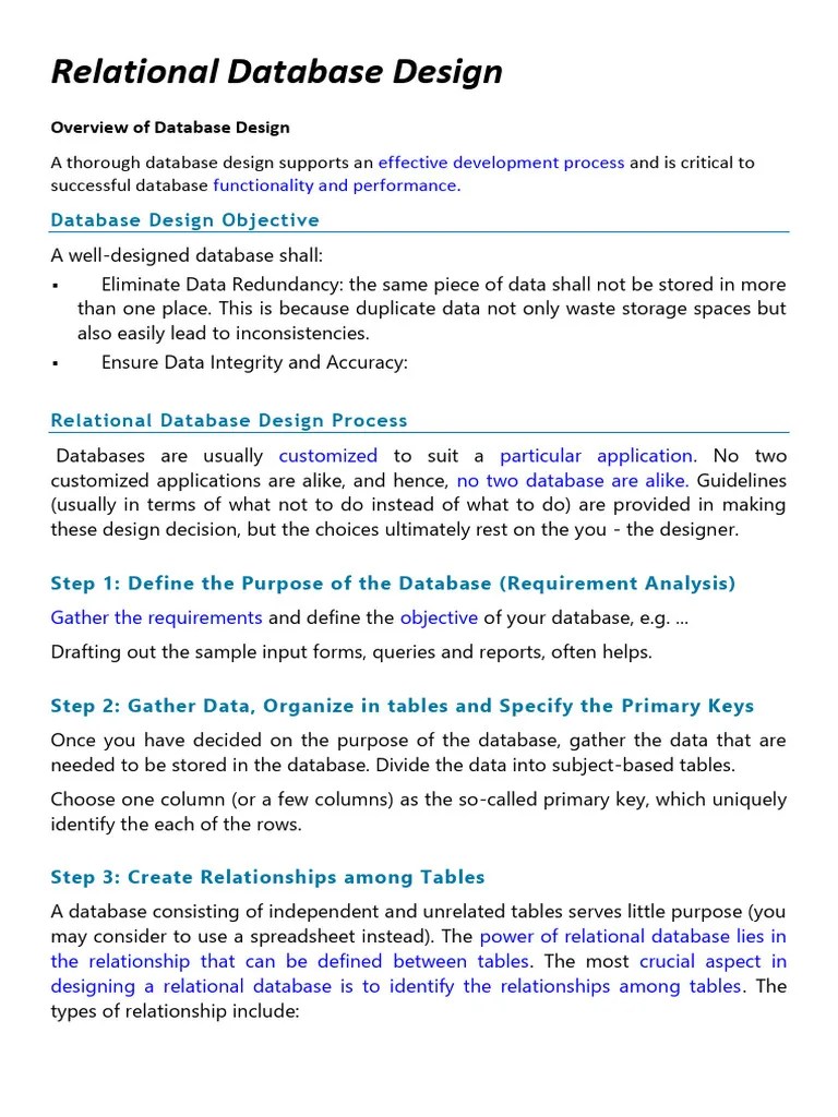 Relational Database Design (1) | PDF | Databases | Database Design