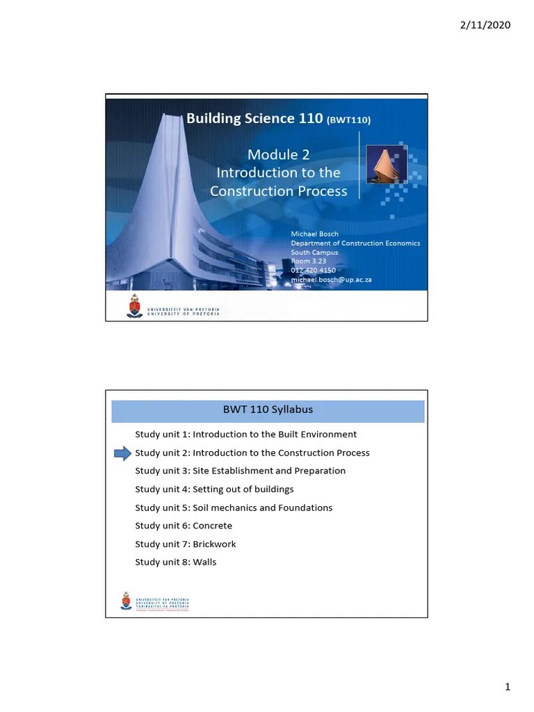 2.introduction To The Construction Process - (BWT110 - S1 - 2020 (3of9 ...