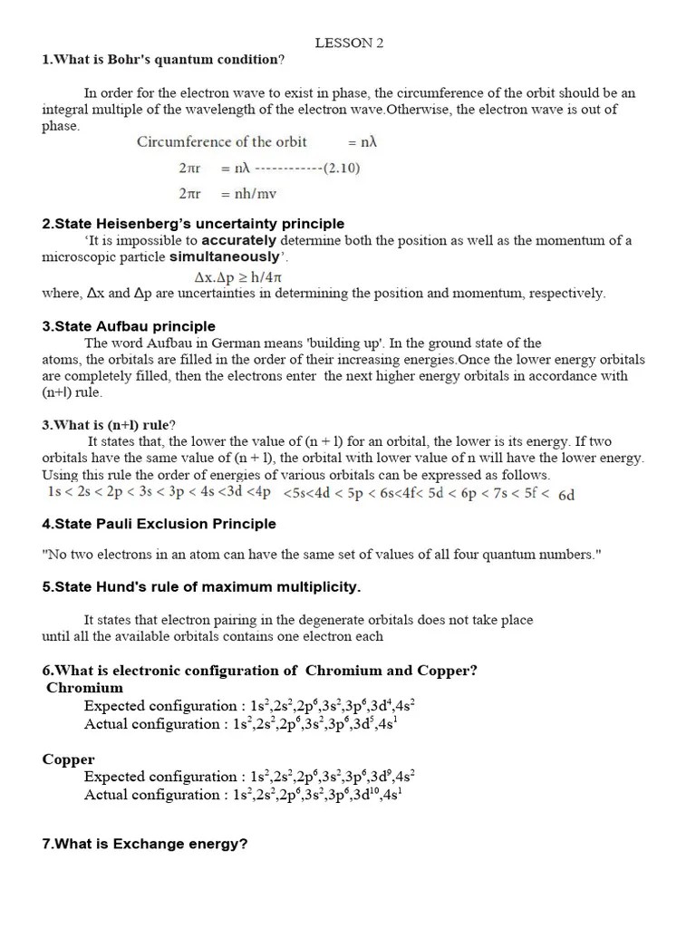 Lesson 2 | PDF | Atomic Orbital | Electron Configuration
