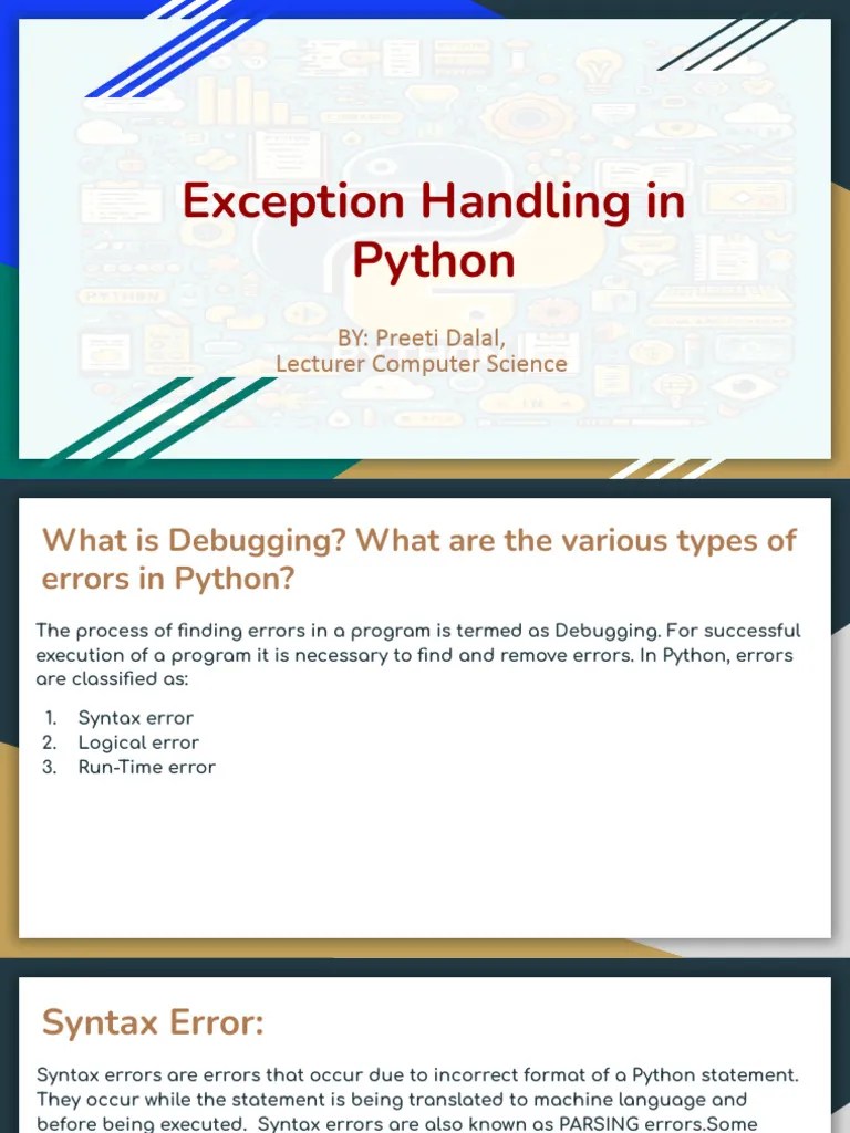 Exception Handling In Python | PDF | Computer Program | Programming