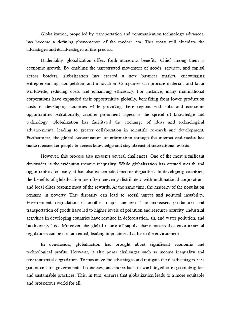 Globalization - Pros And Cons | Download Free PDF | Globalization ...