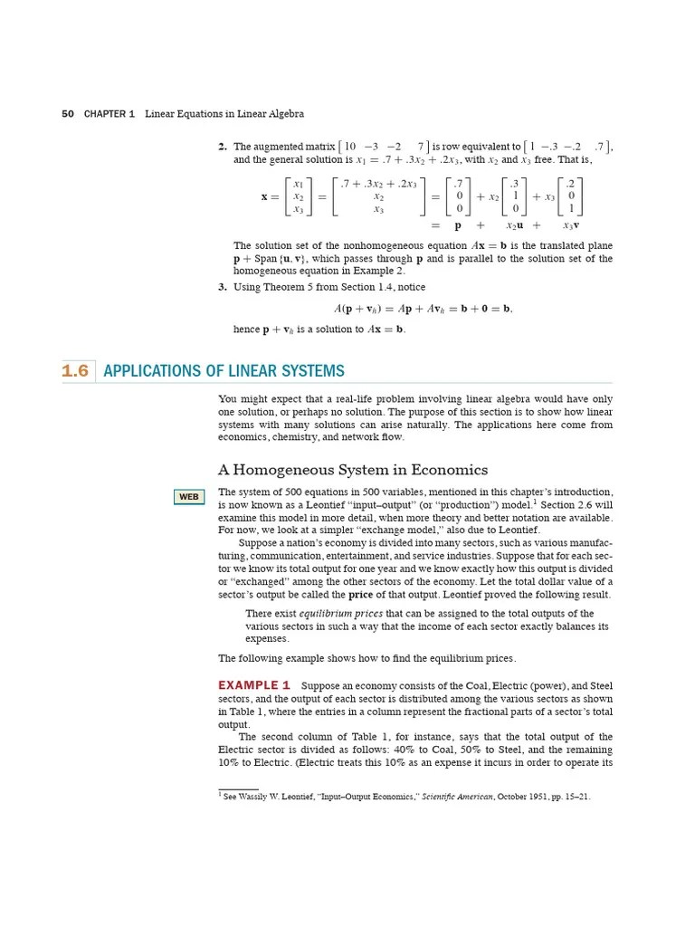 1.6 Applications Of Linear Systems | PDF