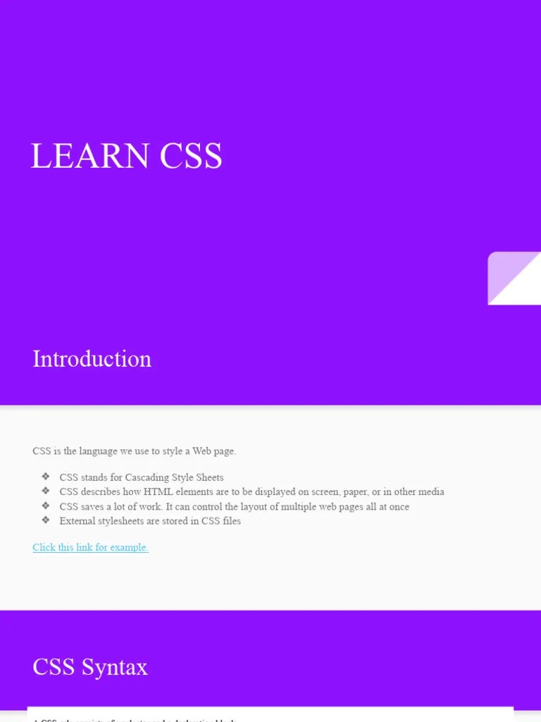 Introduction To CSS | Download Free PDF | Html | Software Engineering