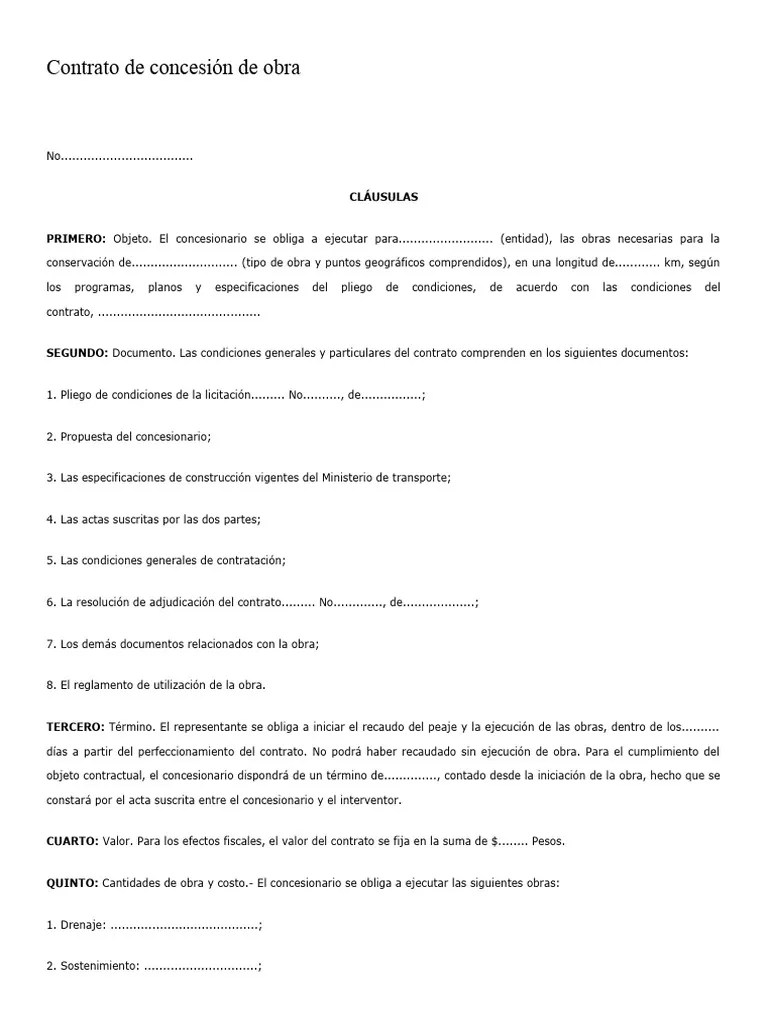Contrato De Concesión De Obra | PDF