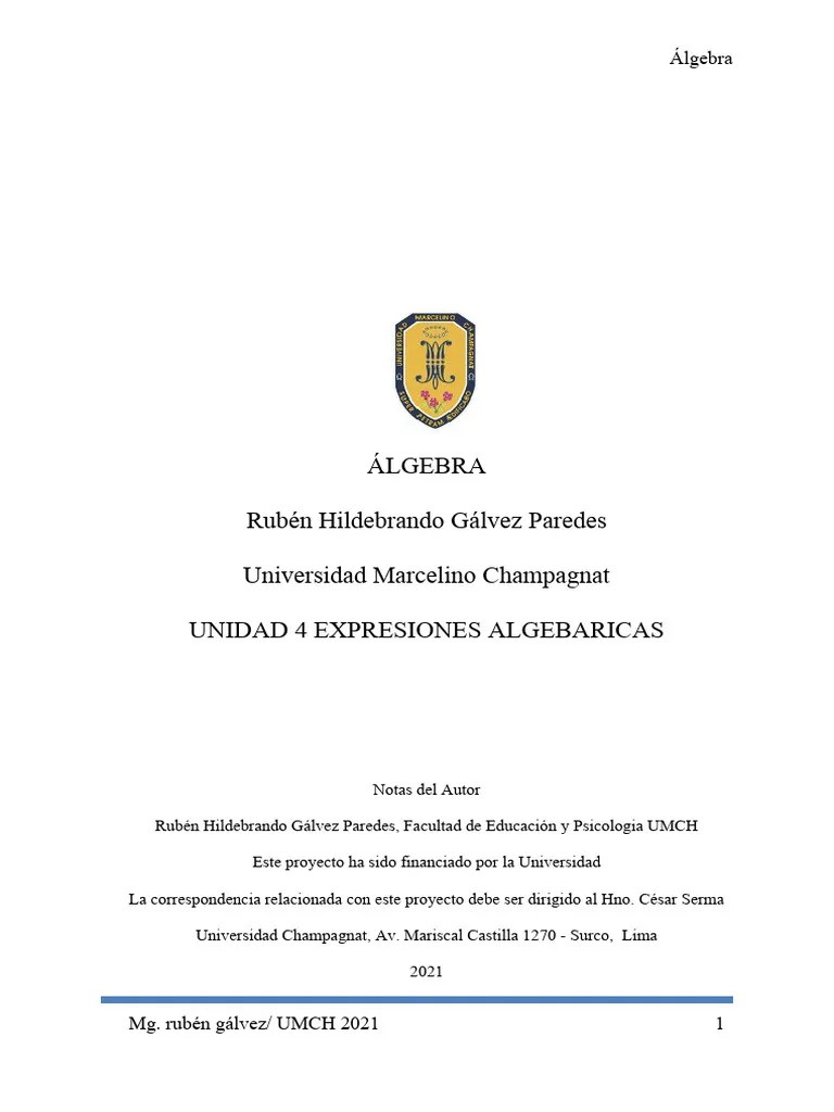 ÁLGEBRA EXPRESIONES ALGEBRAICAS | Descargar Gratis PDF | División ...