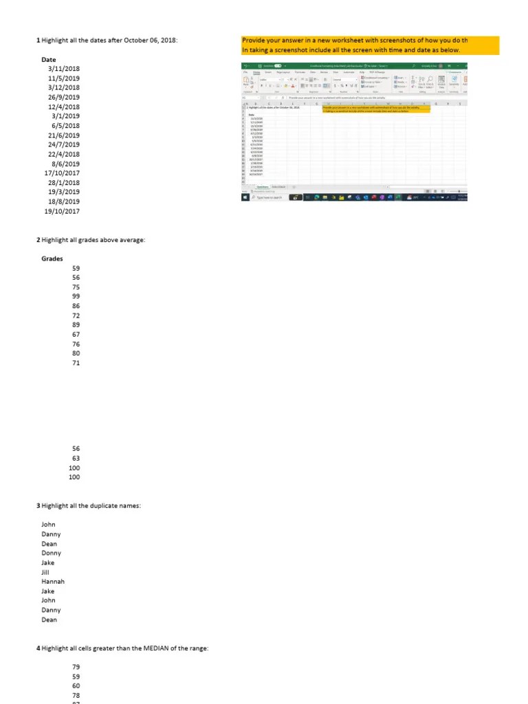 Conditional Formatting_Index Match_Lab Exercise | PDF
