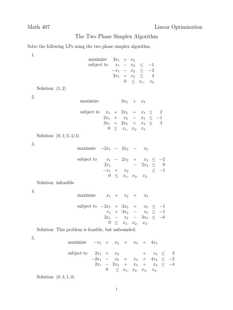 Simplex 2 | PDF | Linear Programming | Numerical Analysis